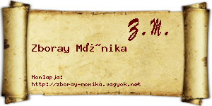 Zboray Mónika névjegykártya
